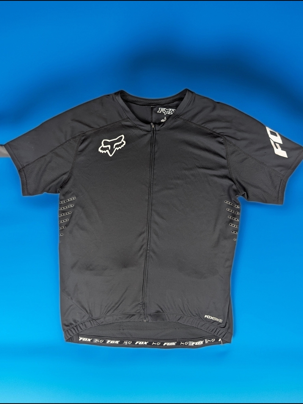 Fox Racing Attack Cycling Aircool Jersey Men's L Black Full Zip Short Sleeve